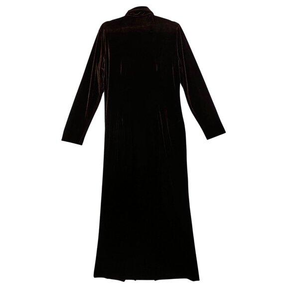 Vtg Misty Lane Brown Velvet Maxi Dress Goth Buttons Long Sleeves Sz 12 Darts USA - Picture 4 of 15